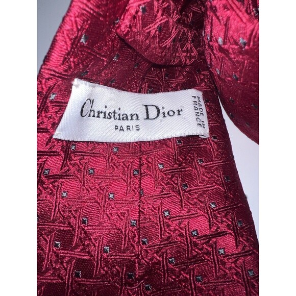 Christian Dior Paris Tie Vintage Patterned Silk Made In France Red Size 57/3.5in - Picture 5 of 6